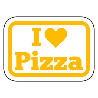 I Love Pizza Sticker (Yellow)